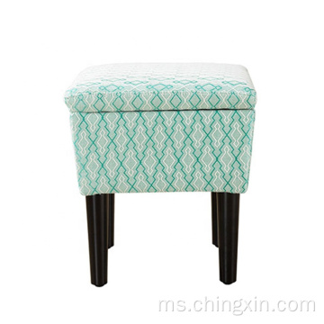 Hijau Leisure Fabric Stool Ottoman Hidup Room Furniture